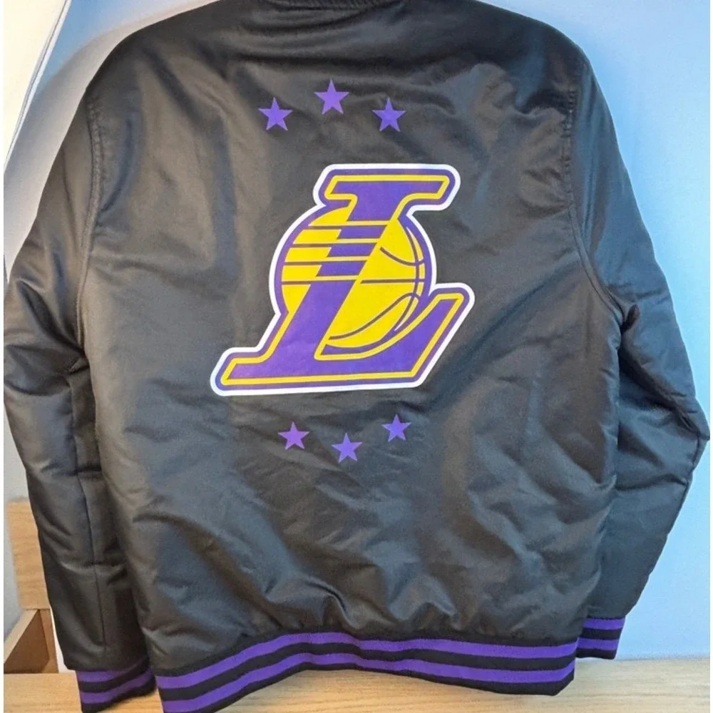 Ultra Game Jacket Los Angeles Lakers Varsity Bomber XS‎ Black Purple NBA